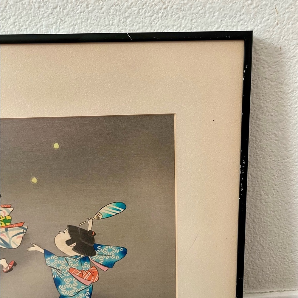 1950 Hitoshi Kiyohara Signed Wood Block Print Japanese Art 15/19 Inches Framed - Picture 2 of 11